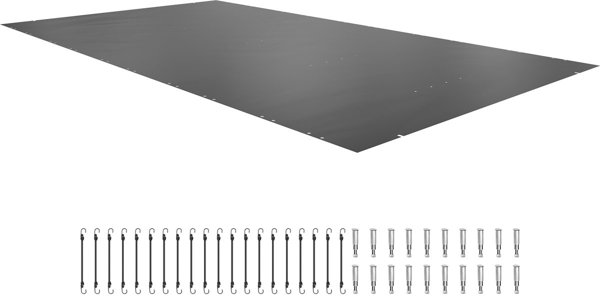 VEVOR Zwembadafdekking met Charcoal Afmeting 4x 8 M Afdekking voor Buitenzwembad Zwembadafmetingen 3,7x7,7M Zwembad Afdekzeil, Rechthoekige Afdekking van Ingegraven Zwembad voor Home, Garden, Hotel