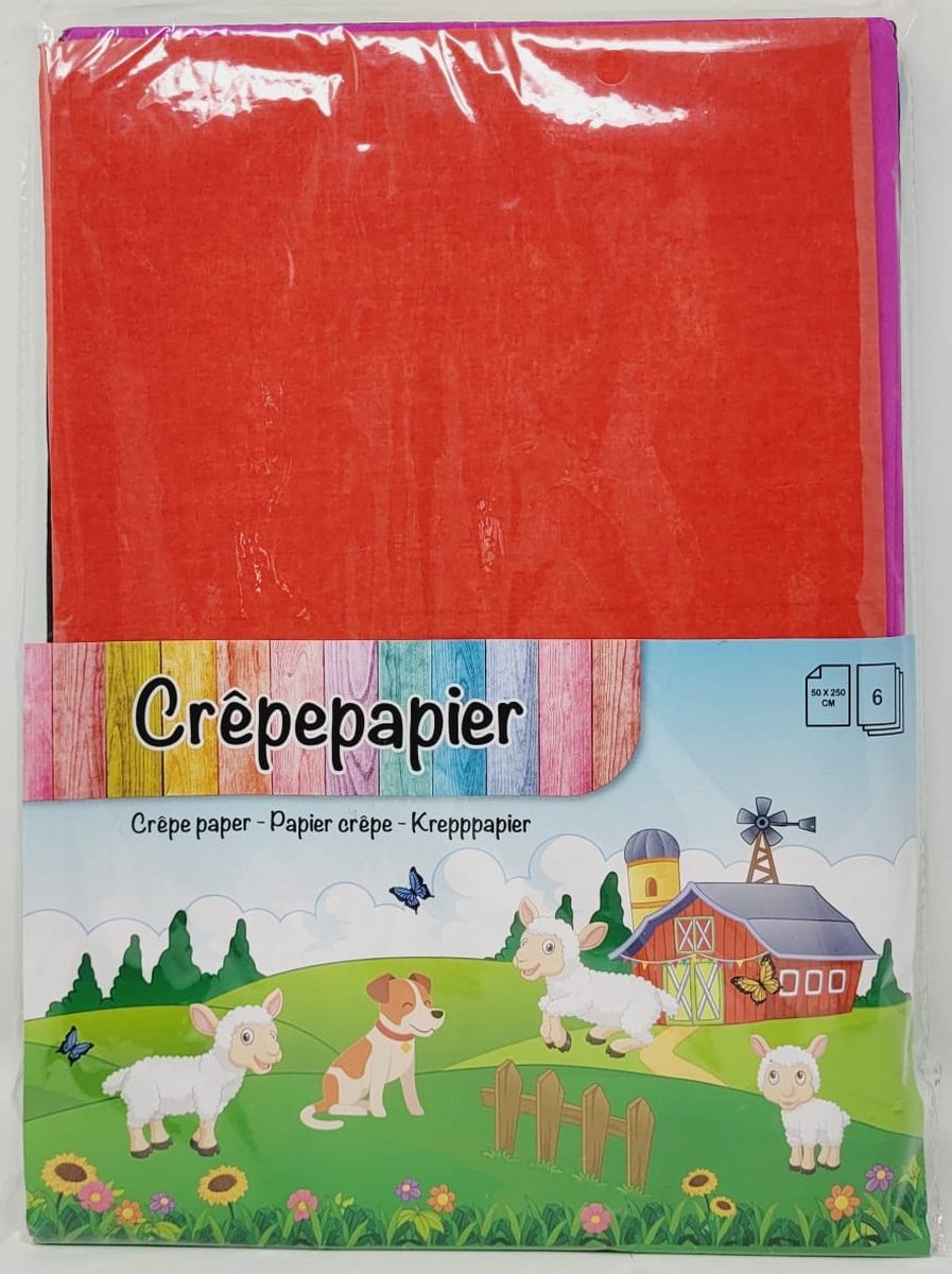 Dutch Crafts - Crêpepapier - Knutsel papier - 6 vellen - 50 x 250 cm - crepepapier