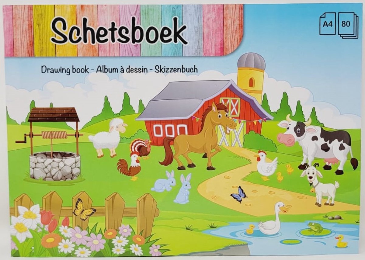 Dutch Crafts - Schetsboek - Schetsboek voor kinderen - Boerderij met dieren kaft