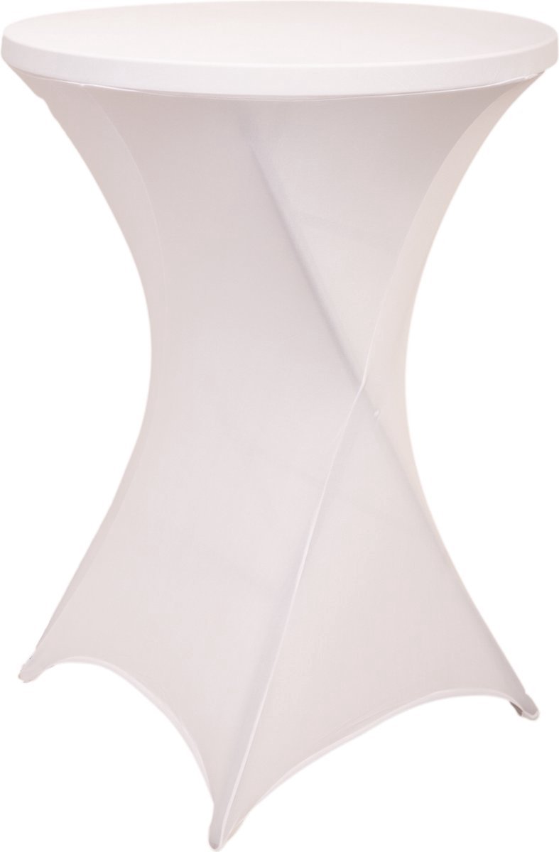 Statafelrok wit – Extra dik - ∅80-85 x 110 cm – Statafelhoes Stretch – Tafelhoezen voor Statafel - Sta Tafel Hoes - Staantafelhoes - 1 stuks