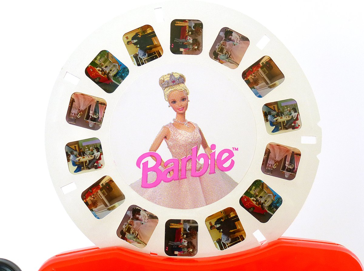 Viewmaster viewer met Barbie 3D schijf - viewer met leuke Barbie 3D schijf - 7 Barbie afbeeldingen in 3-D