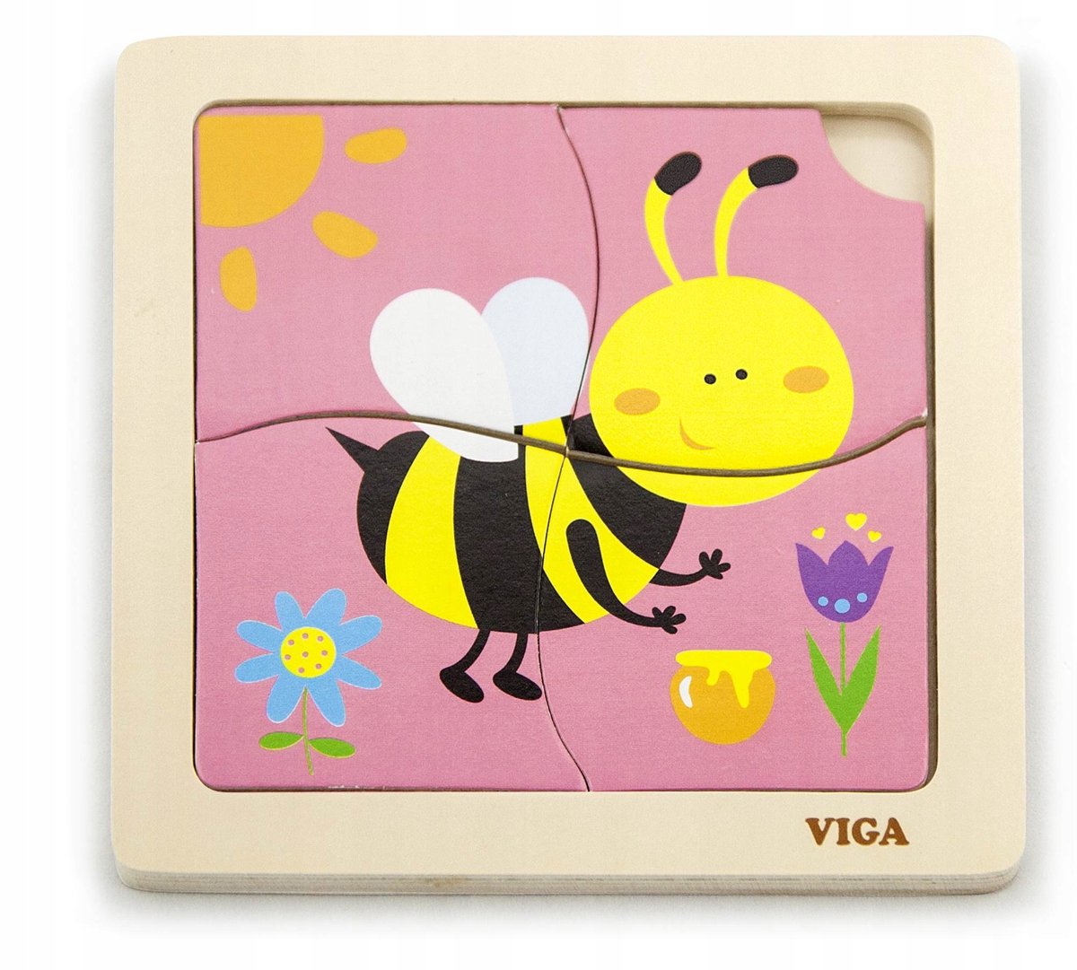 Houten Puzzel Bij voor Peuters - Viga Educatief Speelgoed