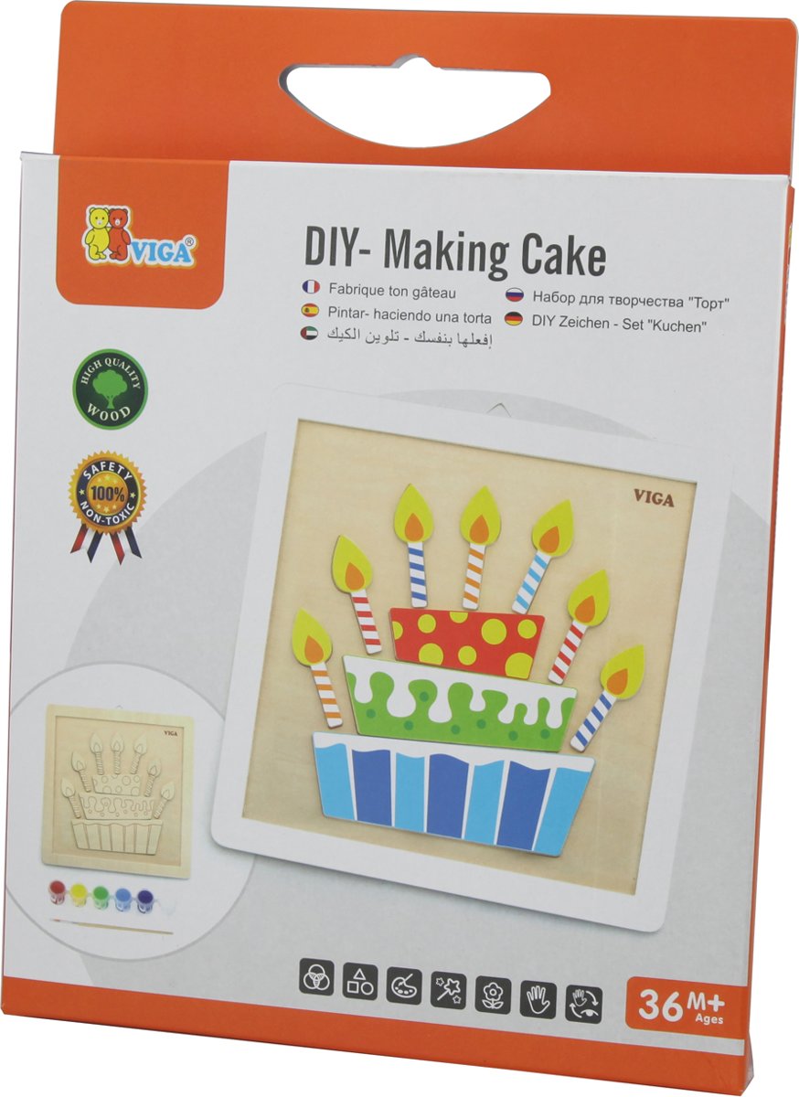 Leren Schilder verfset verjaardagstaart vanaf 3 jaar