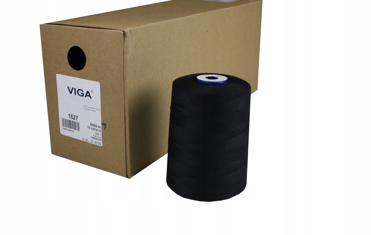 VIGA 120 naaigaren zwart 5000m - Sterk polyester voor machine en handwerk