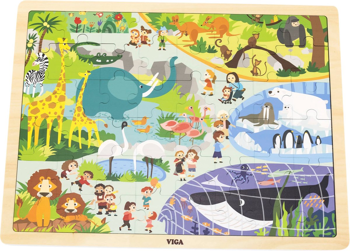 Viga - 48 pcs Wooden Puzzle - Jungle (3Y+)