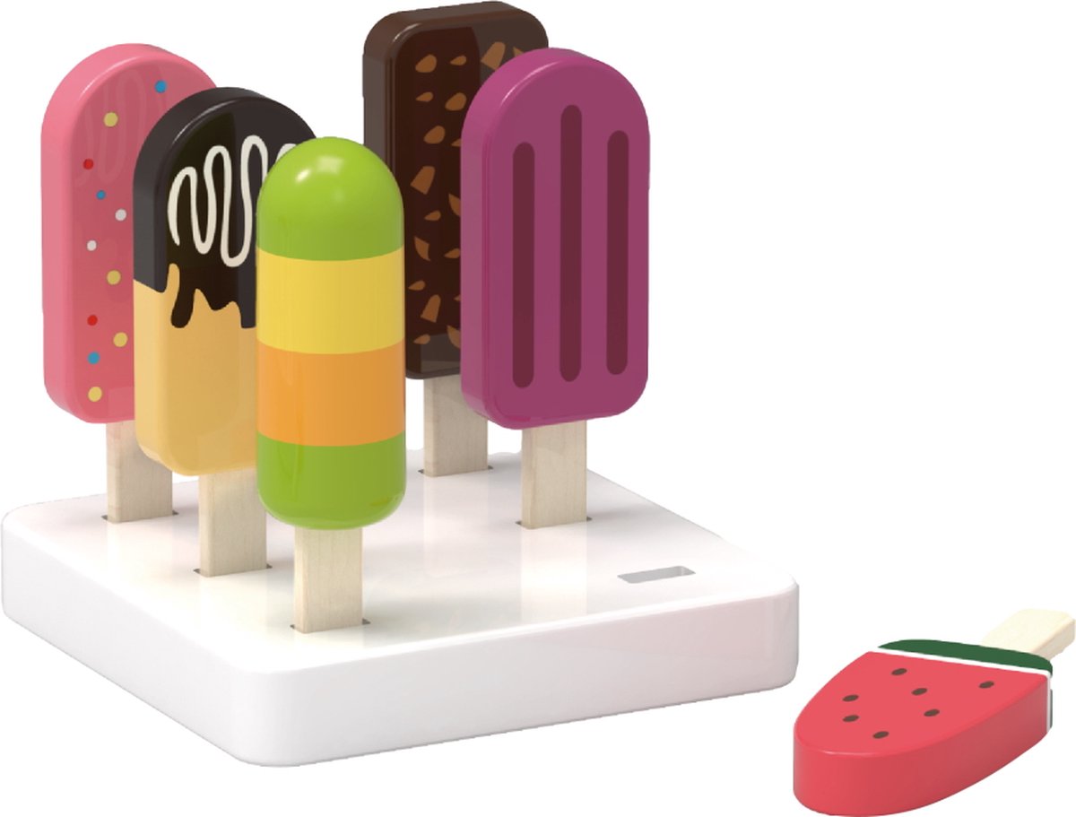 Viga 6 Stuks Houten Speelgoed IJsjes 44528