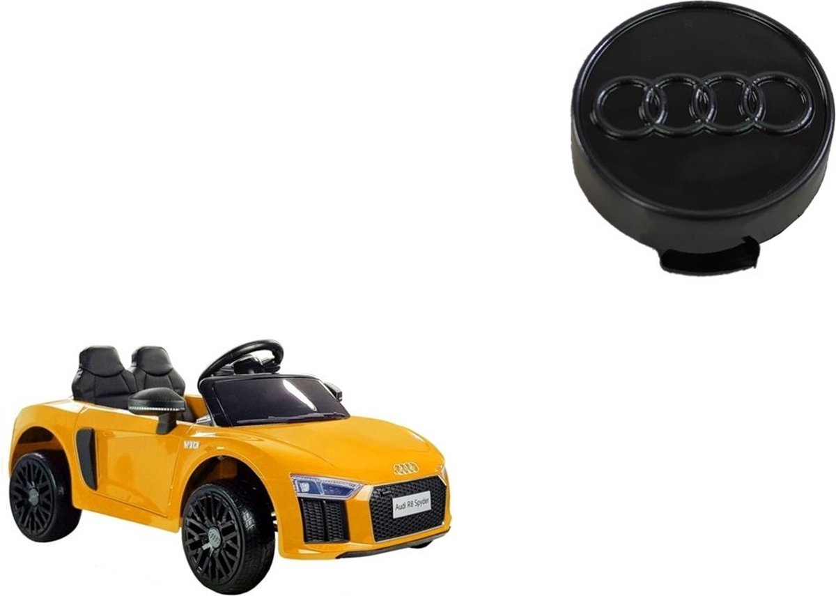 Naafkap - elektrische kinderauto - Audi R8 - zwart