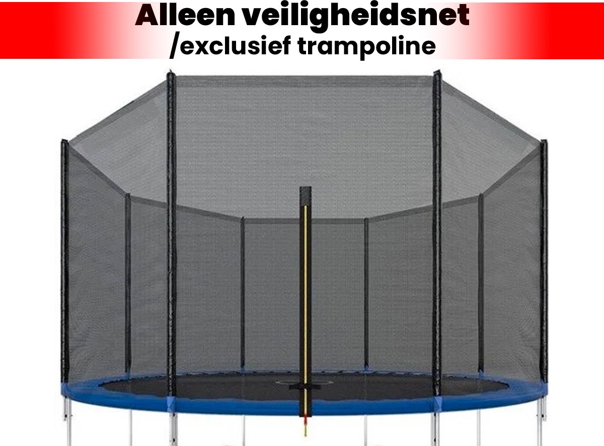 Viking Sports - Veiligheidsnet trampoline - 305 cm - buitenzijde - geschikt voor 8 palen