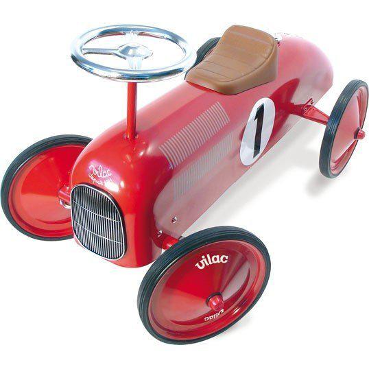 Loopwagen vintage rood (metaal ) van  