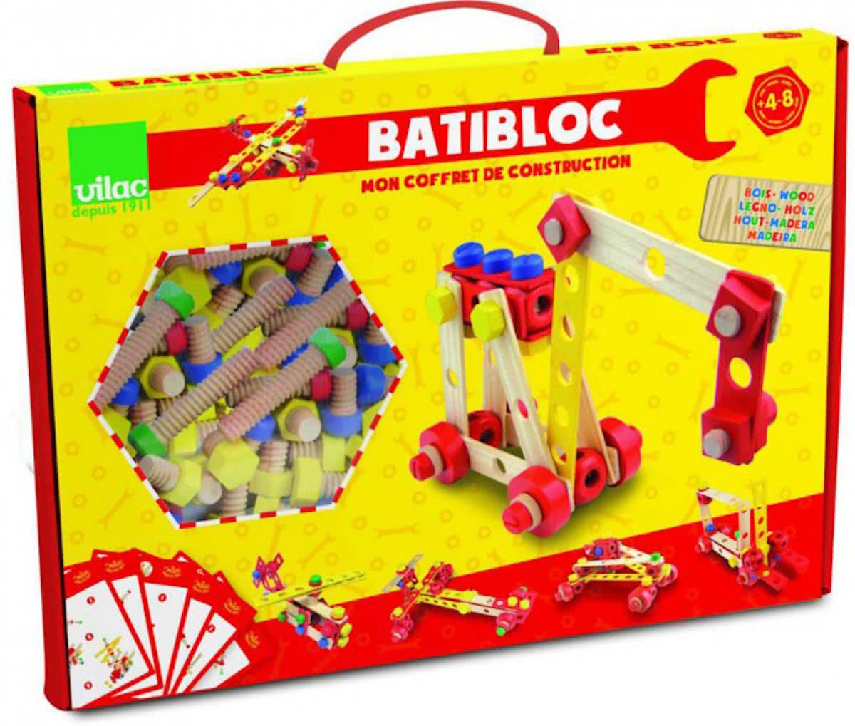 VILAC houten bouw- en constructiespeelgoed - 106-delige set