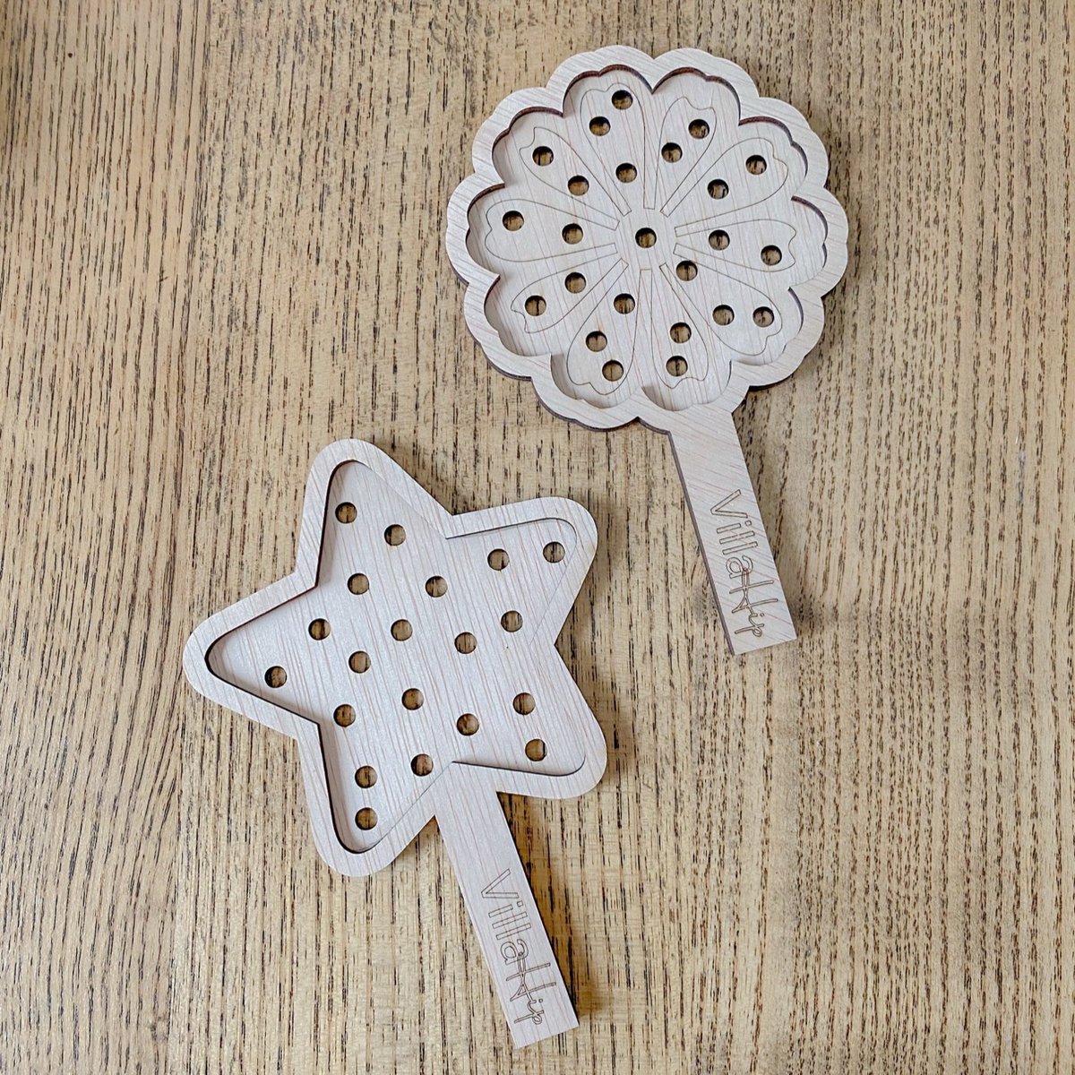 Houten zeef vulvormen - 1 stuks - bloem - lente - Speelrijst vorm - Sensory, sensorisch speelgoed speelframe, Montessori open-ended, vultray, speelbak speelvorm