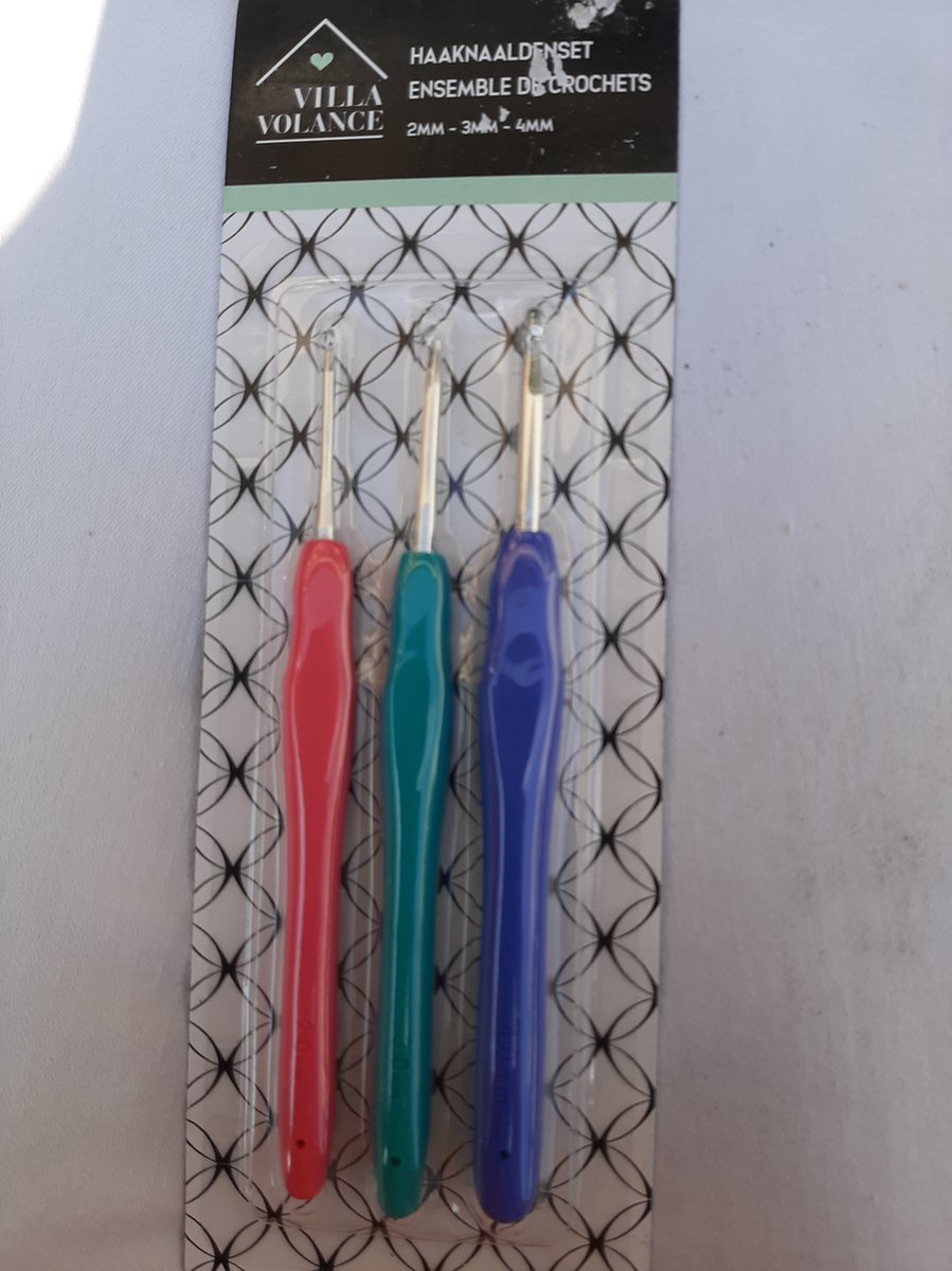 Haaknaalden set 2 mm 3 mm 4 mm met versteviging