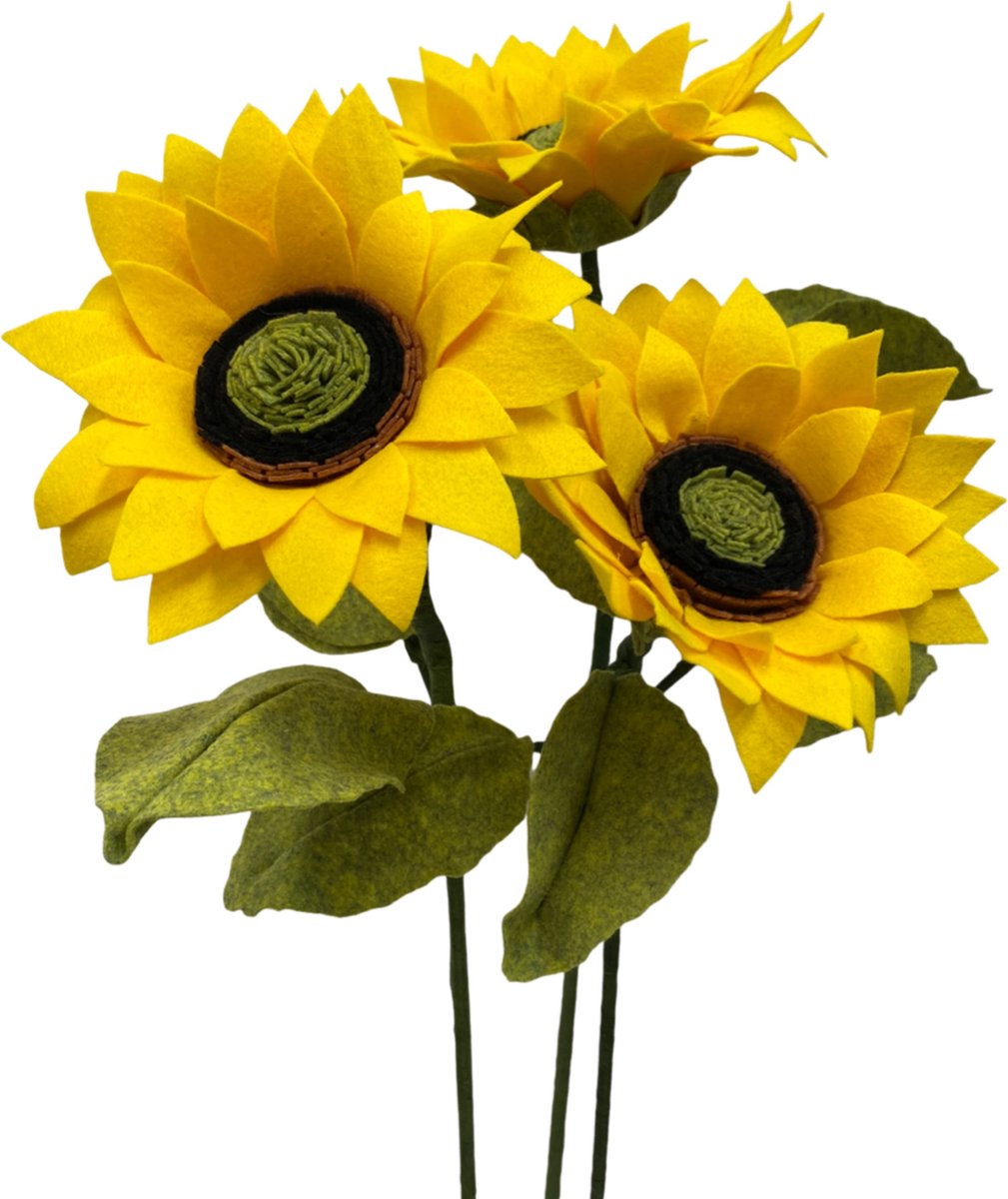 Vilt - DIY Pakket - Zonnebloemen maken van vilt