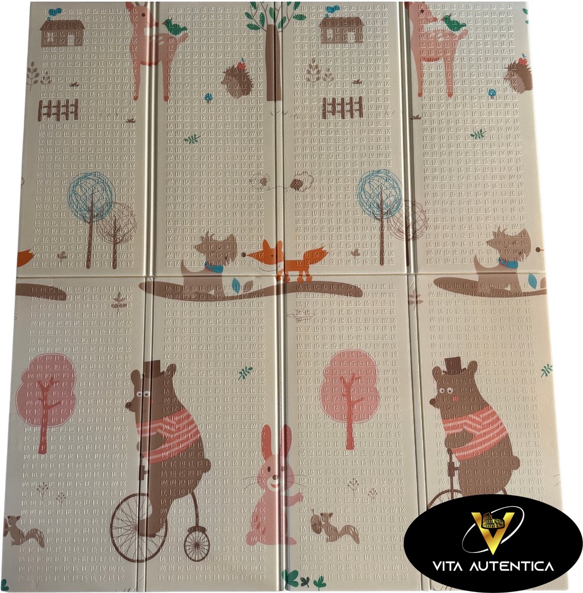 Dubbelzijdige XPE Foam Speelmat – Kruipmat – Speelmat Baby – Speelkleed – Opvouwbaar – 160x180 cm – Dieren en Wegroute