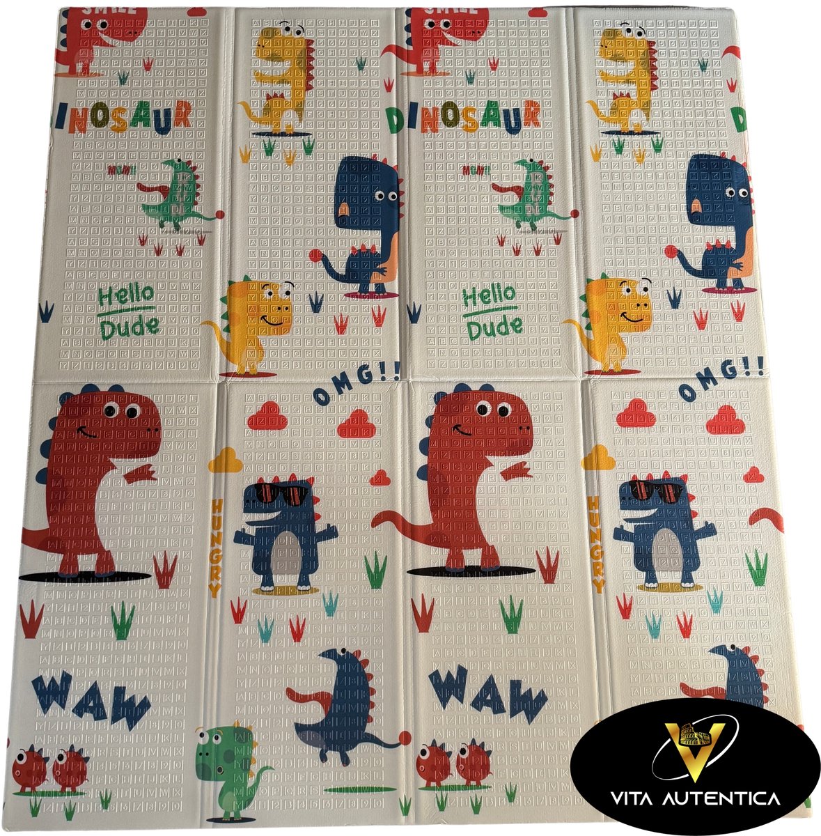 Dubbelzijdige XPE Foam Speelmat – Kruipmat – Speelmat Baby – Speelkleed – Opvouwbaar – 160x180 cm – Dino’s en Bosdieren