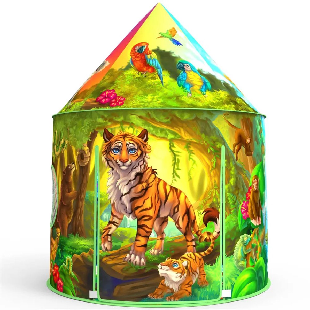Speeltent Tijger - Kinder Tent - Speelhuisje - Buiten en Binnen - Opvouwbare Speeltent - Speelgoed - 135 x 100 cm - Incl. Opbergtas - Gemakkelijk in elkaar te zetten