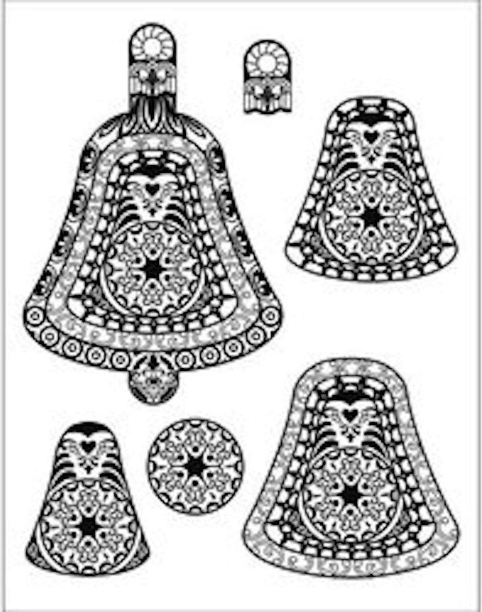 Viva Decor art. 4003.029.00 - My paper world 3D clearstamps Christmas bells - stempel voor 3D techniek - kerst klok