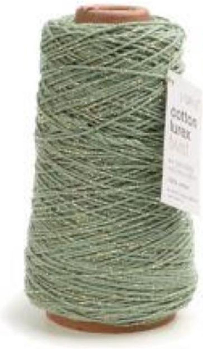 Cotton Cord Lurex/ Katoen touw 300 meter licht olijf /goud ø2mm