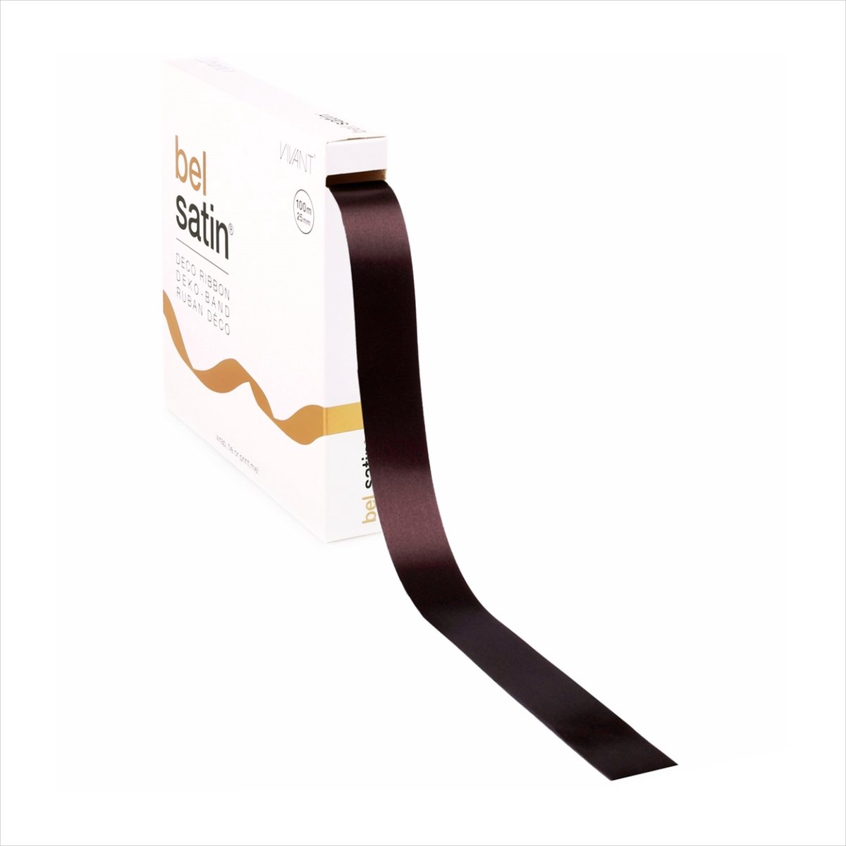 Lint satijn CHOCOLADE BRUIN - LARGE (25mm x100m)