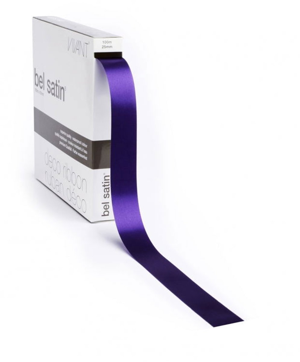 Poly Satijnlint Paars - 40 mm / 100 mtr.