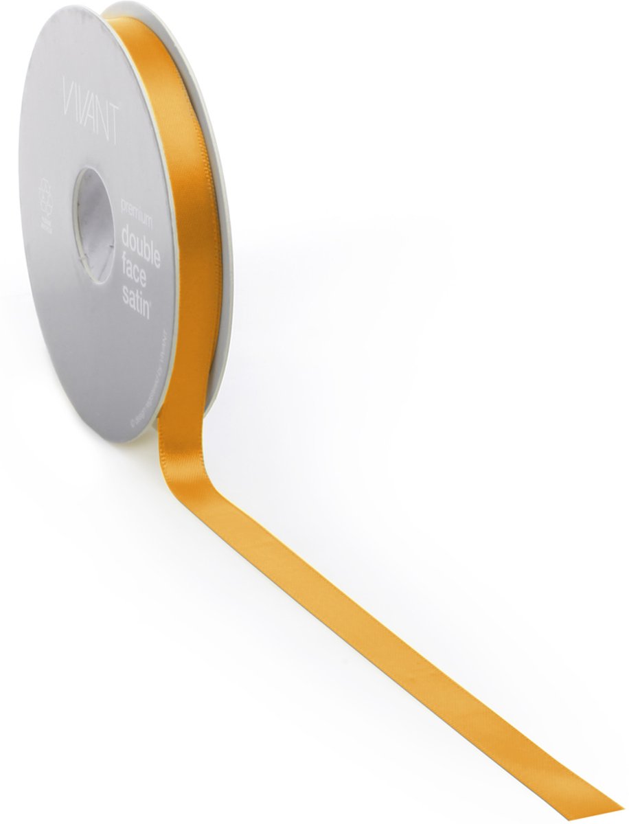 Satijn lint 10 mm oranje op rol van 25 meter