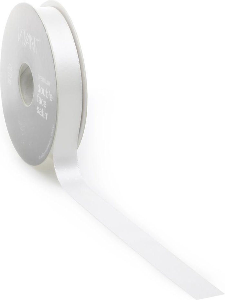 Satijn lint 10 mm zwart op rol van 25 meter