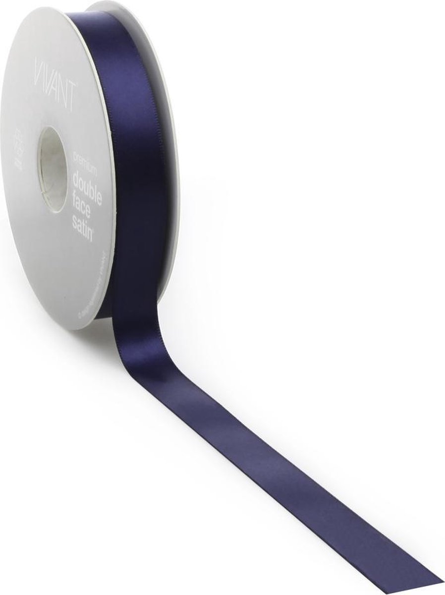 Satijn lint 16 mm blauw op rol van 25 meter