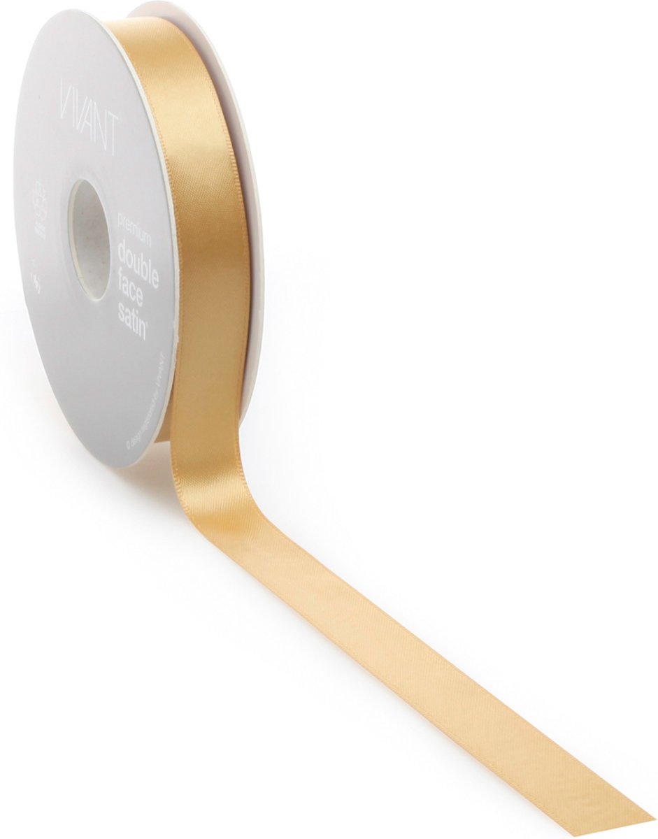 Satijn lint 16 mm taupe op rol van 25 meter