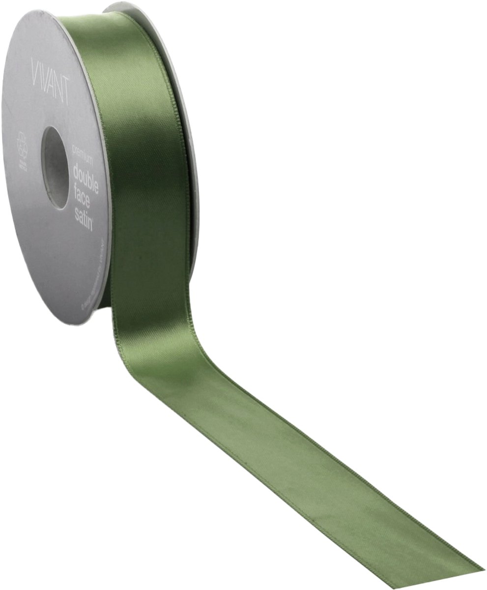 Satijn lint 3 mm groen op rol van 50 meter