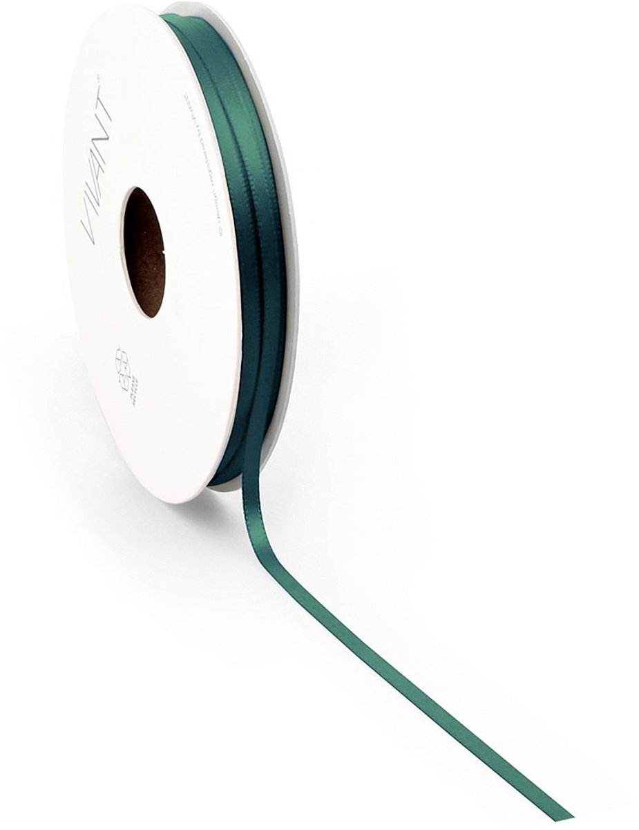 Satijn lint 3 mm groen op rol van 50 meter