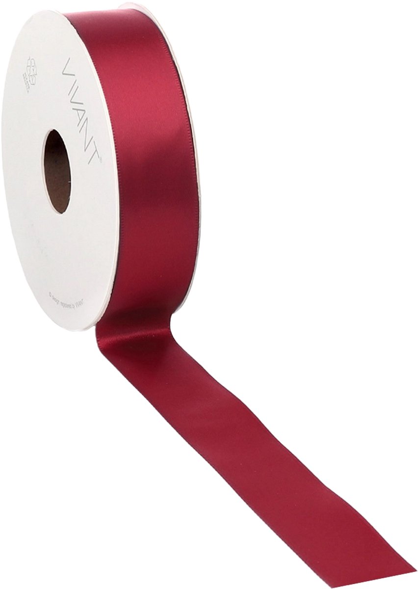 Satijn lint 3 mm rood op rol van 50 meter