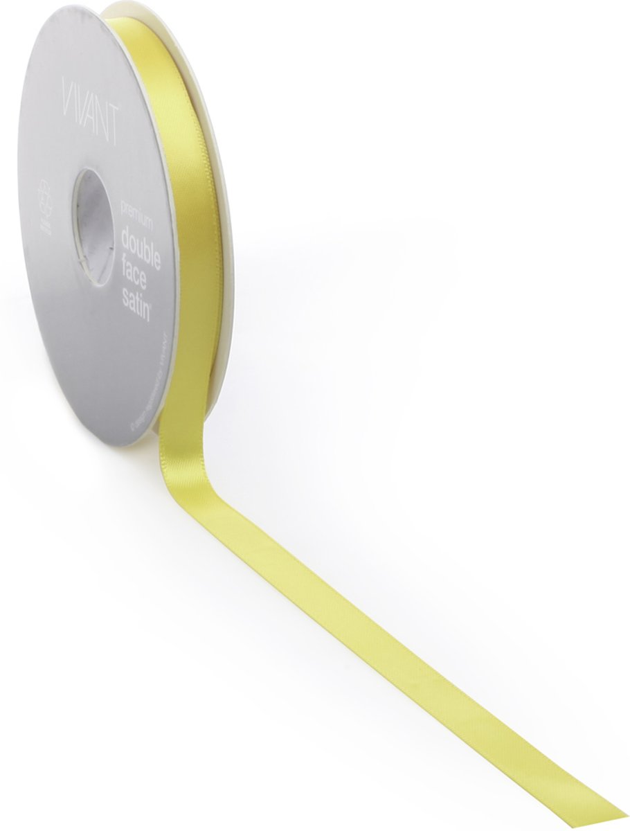 Satijnlint 10 mm geel op rol van 25 meter