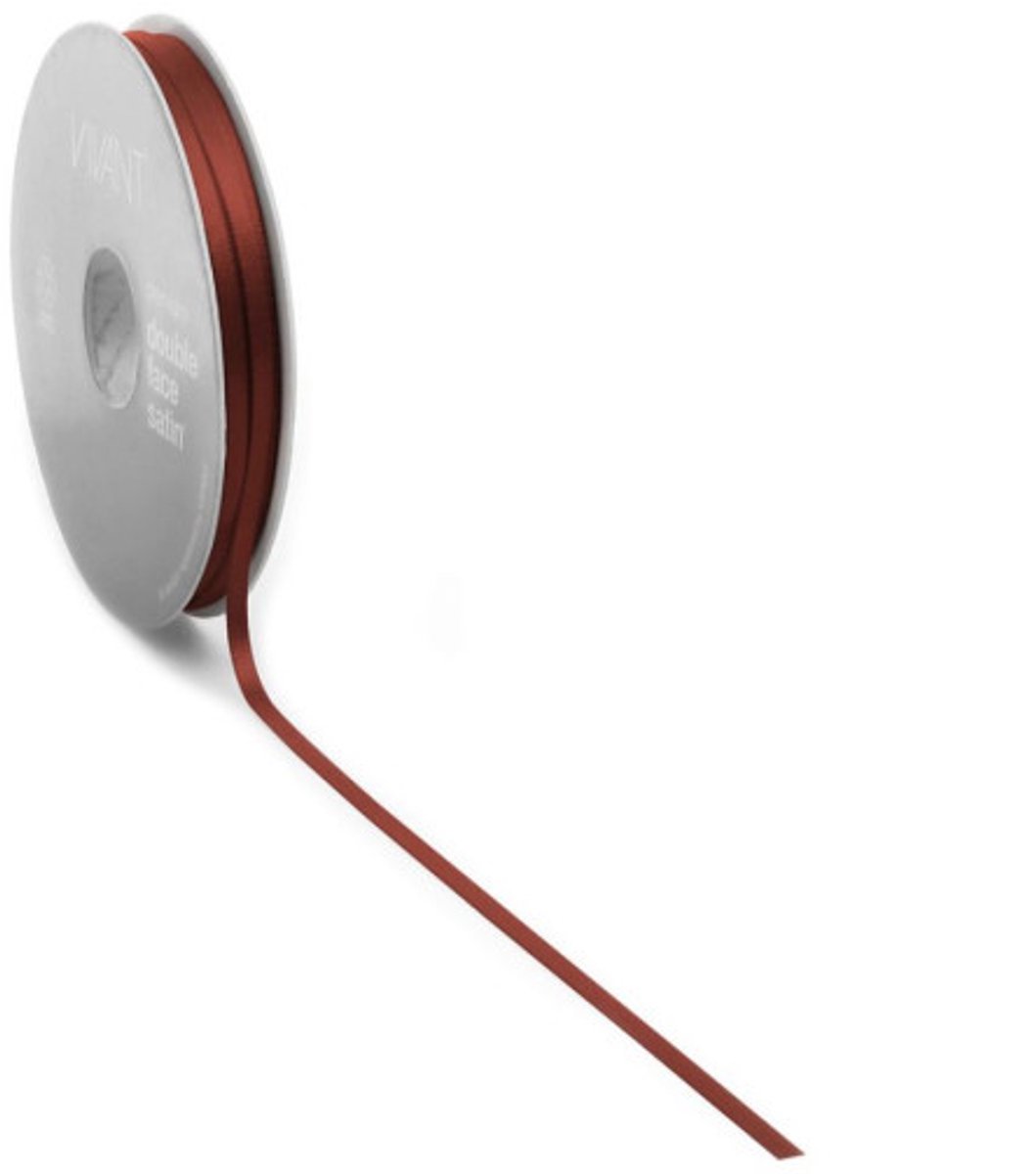 Satijnlint PREMIUM Double face 6mm x 50 meter warm red