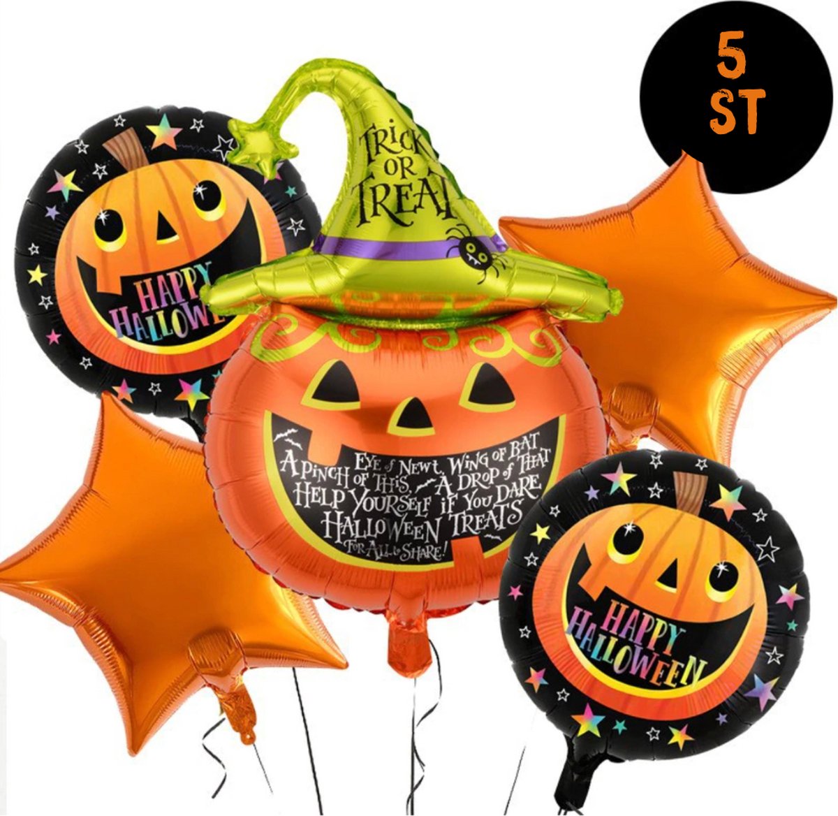 XXL Halloween Pakket - Ballonnen - Set (5 stuks) - Feest Versiering - Decoratie