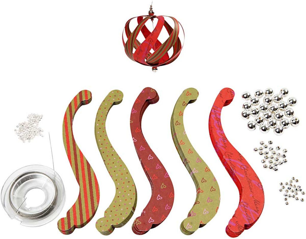 Papierstroken en montage set,  12x1,5 cm, Helsinki, 12 stuks