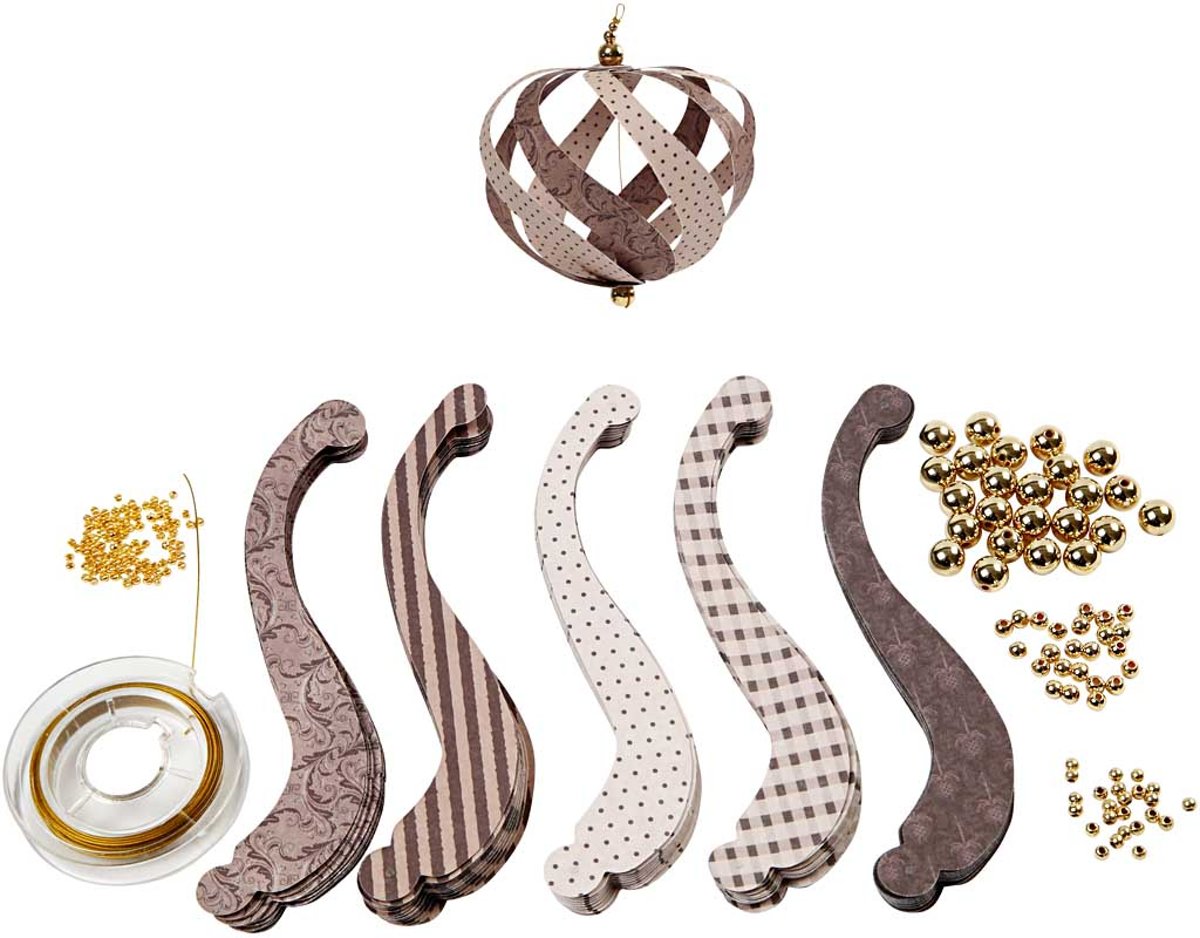 Papierstroken en montage set,  12x1,5 cm, Oslo, 12 stuks