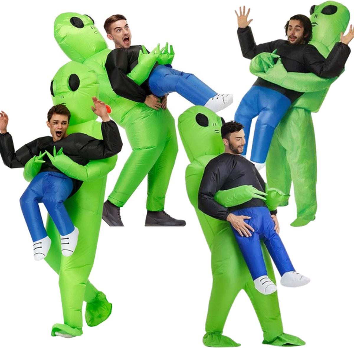 Vivva - 4-Pack - Fancy Dress - Hilarious Halloween Costume for Adults - Cosplay & Party Outfit with Fan - UFOMAN (4 Costumes)