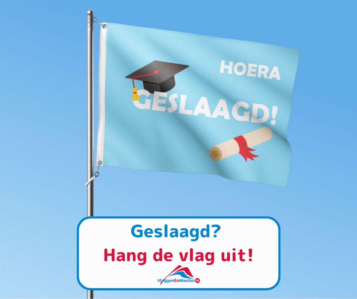 Vlag GESLAAGD, afm. 100x150 cm, polyester.