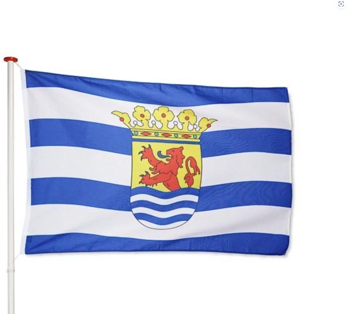Vlag Zeeland, afm. 100x150 cm, polyester.