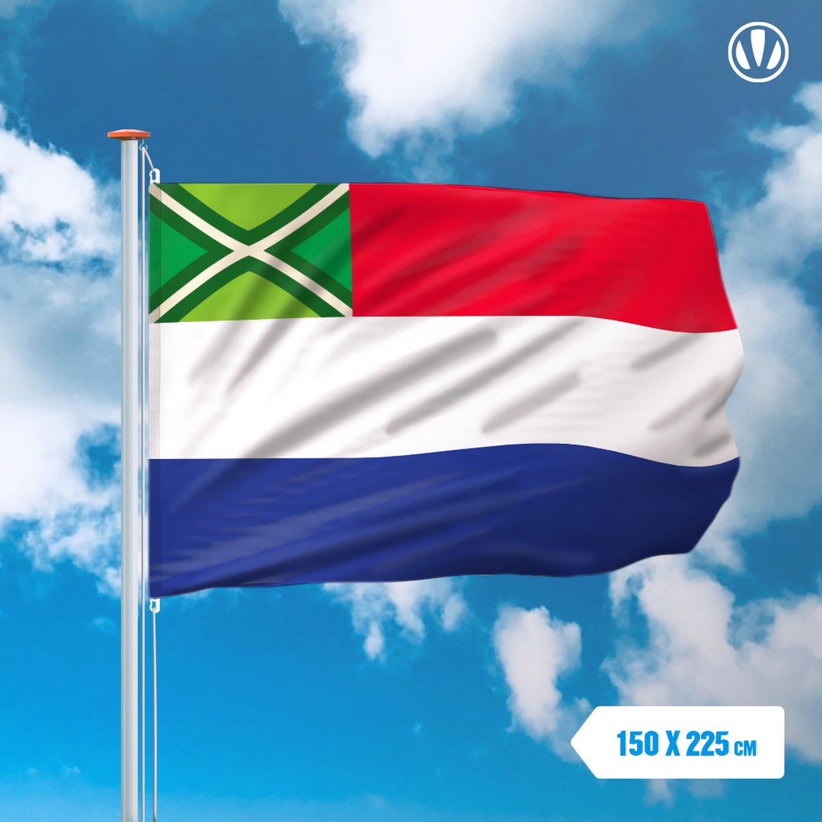 Vlag Nederland met inzet Achterhoek 150x225cm