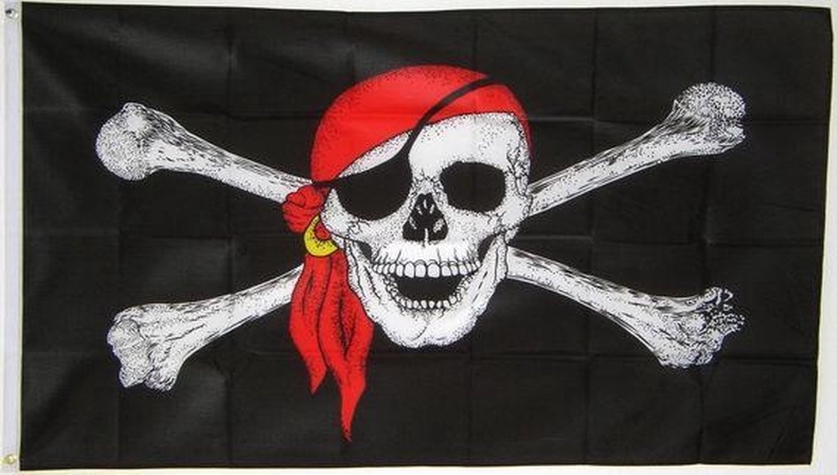 Piratenvlag groot 90x150cm