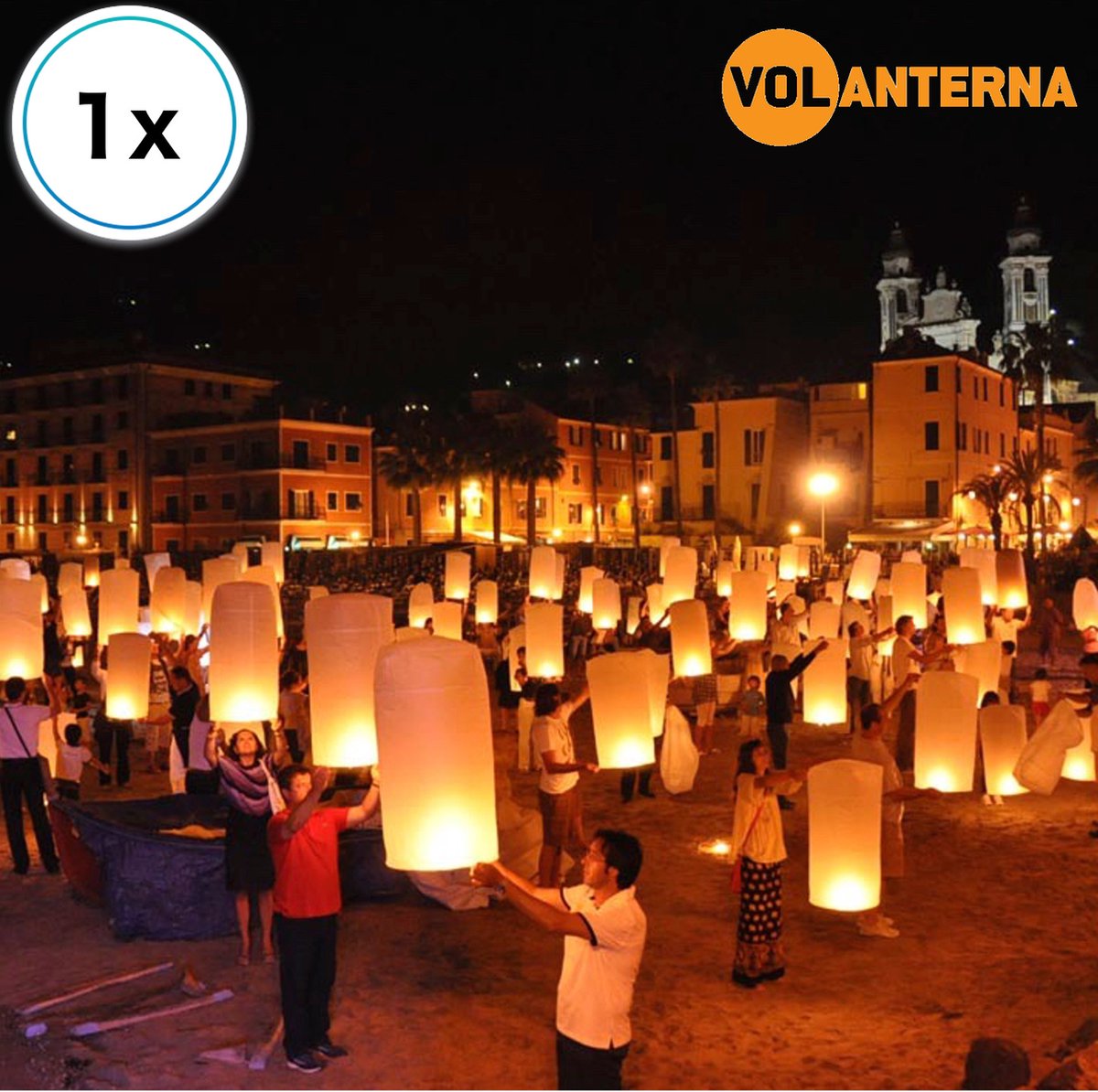 1 x Luxe Witte Thaise wensballonnen vliegende papieren lantaarns ufo ballon zweeflantaarn: VOLANTERNA®