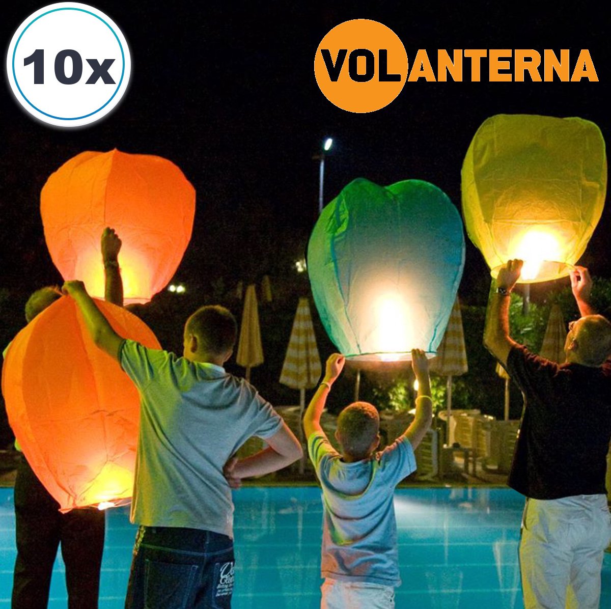 10 x Gekleurde Wens Ballon vliegende papieren ufo zweef lantaarns wensballonnen  wens ballon wensballon: VOLANTERNA®