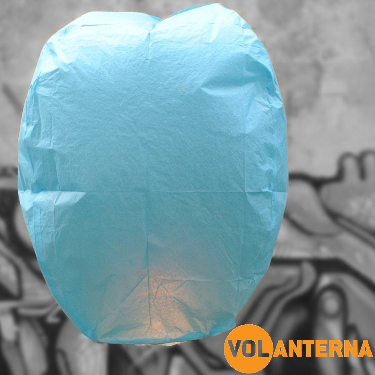 Blauwe wens ballon, papieren vliegende ufo zweef lantaarn, wensballonnen  wens ballon wensballon: VOLANTERNA®