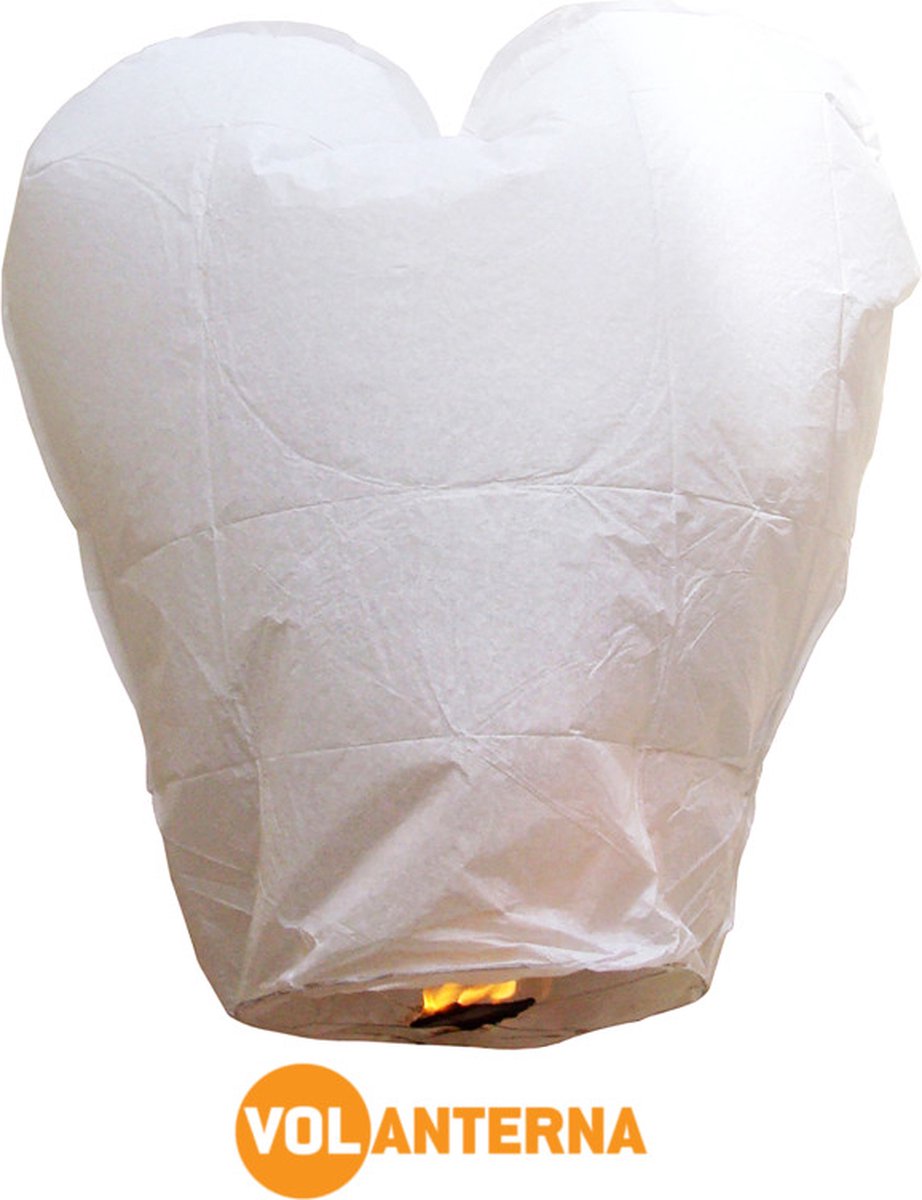 Luxe Witte Hartvormige Wensballonnen vliegende papieren lantaarns ufo ballon: : VOLANTERNA®