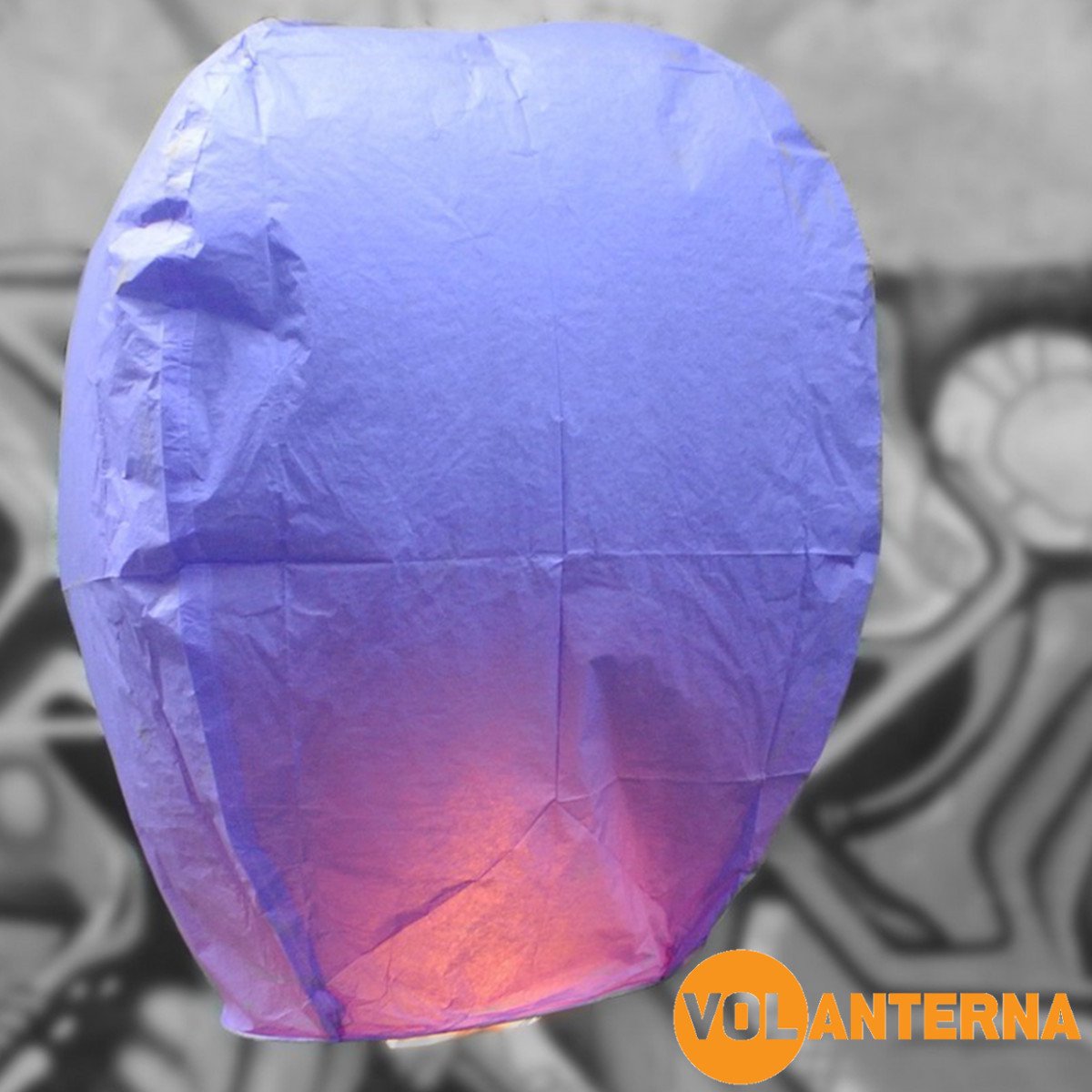 Paarse wens ballon, papieren vliegende ufo zweef lantaarn, wensballonnen  wens ballon wensballon: VOLANTERNA®
