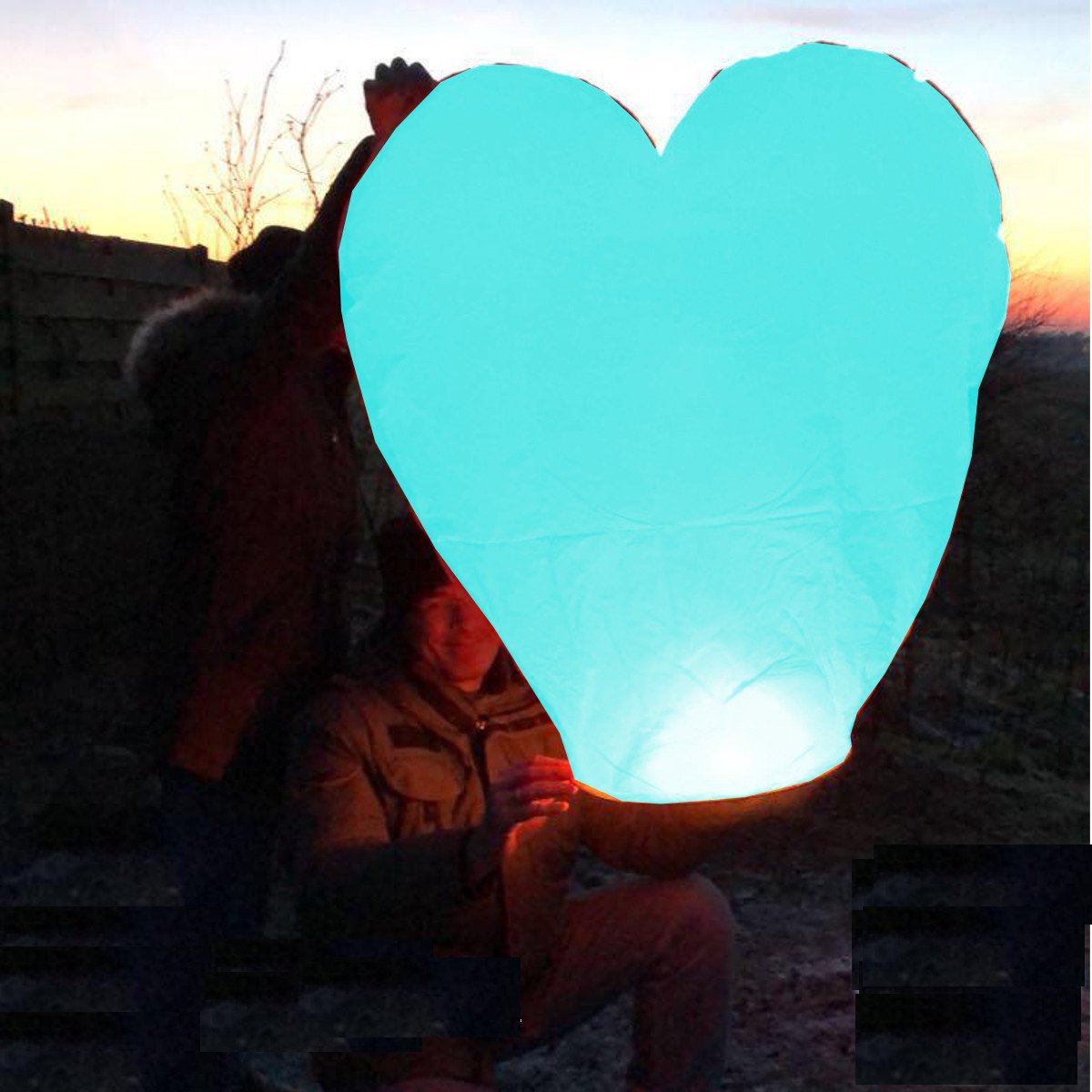 Volanterna® – 1 Luxe Blauwe Hartvormige Wensballon – Vliegende Papieren Lantaarn – UFO Ballon – Zweeflantaarn – Wens Ballon – Oudste Geregistreerde Nederlandse Merk – Conform Nederlandse Strikte Regelgeving