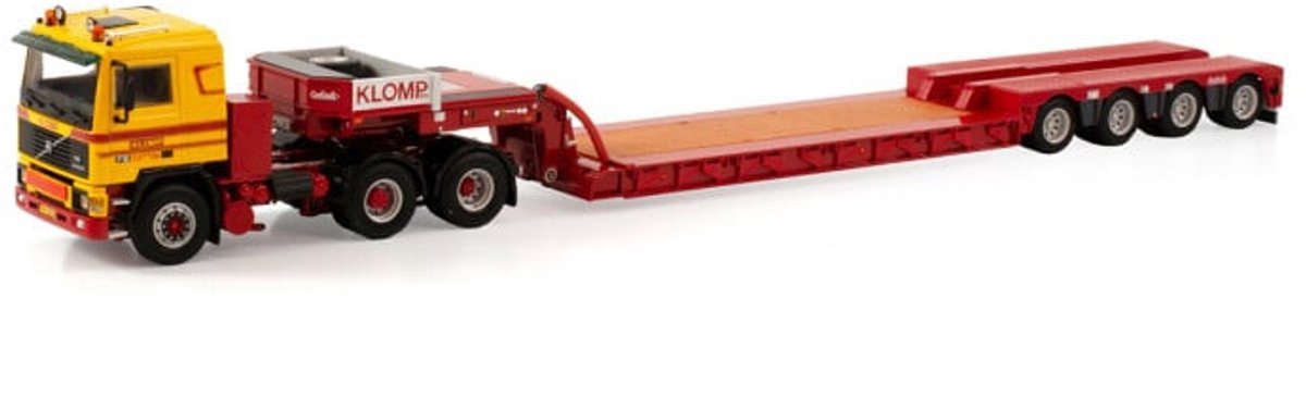 Volvo F12 6x2 Tag Axle + Low Loader 4 Axle Klomp Transport Zwolle - 1:50 - WSI Models