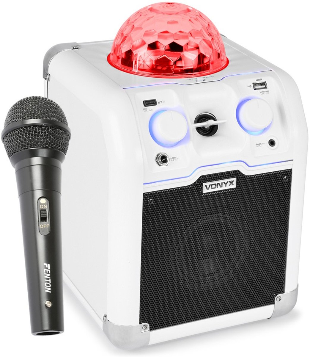 Vonyx accu 50W karaoke set SBS50W met Bluetooth, lichteffect, microfoon
