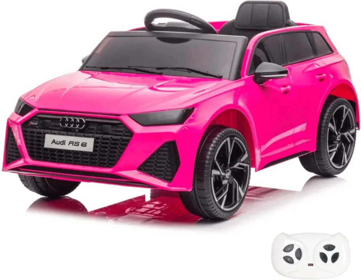 Audi RS6 Elektrische Kinderauto 12V - 1 tot 5 jaar - Bluetooth - Roze